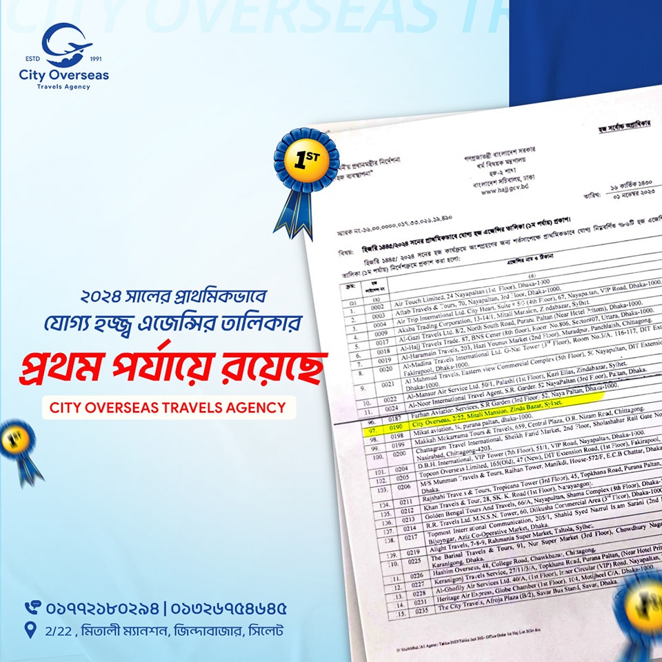 ২০২৪ সালের প্রাথমিকভাবে যোগ্য হজ্জ এজেন্সির তালিকা